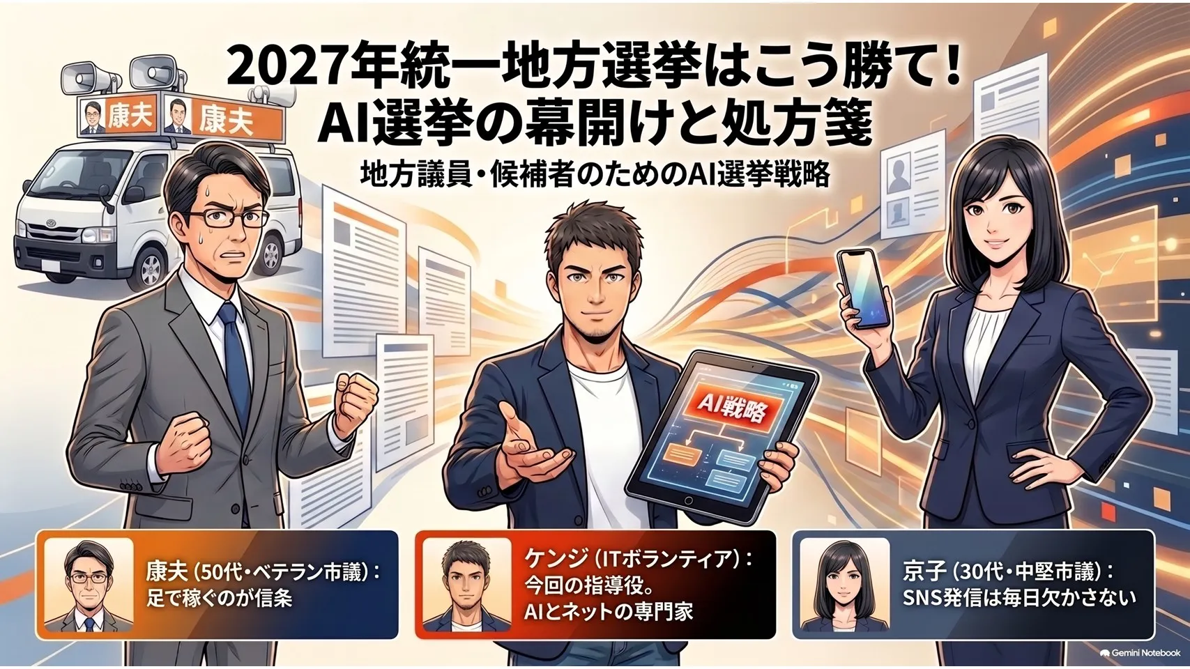 議員web紹介漫画 PC版 1ページ