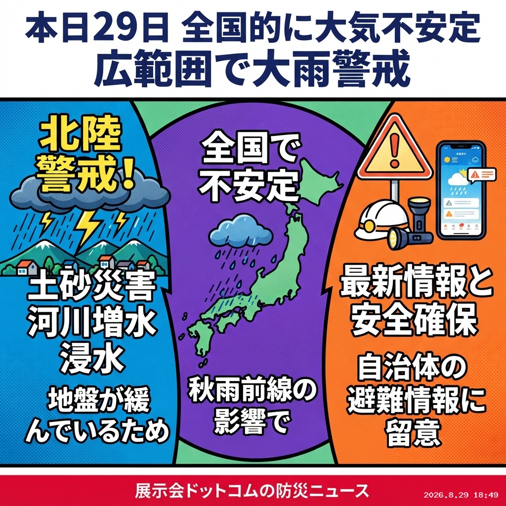 議員webニュース 全国的に大雨に警戒、北陸は土砂災害に厳重注意