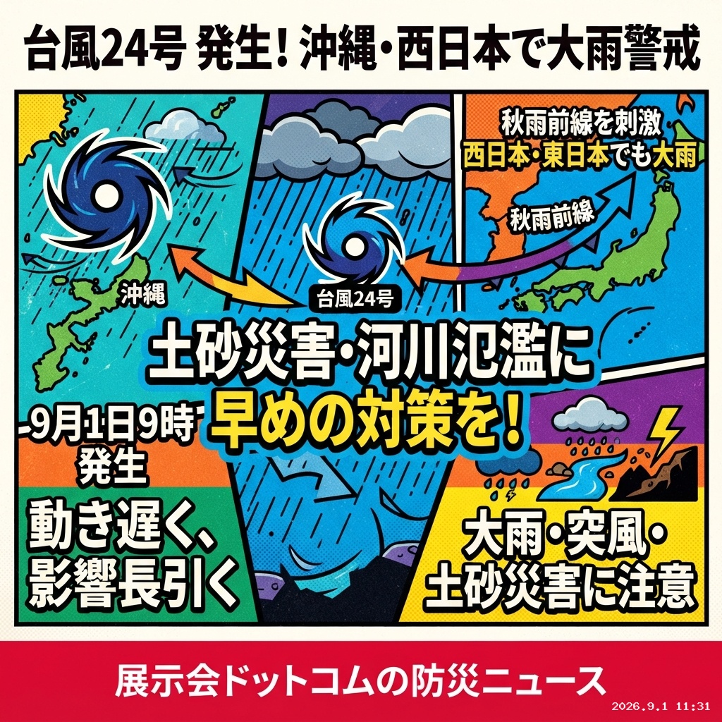 議員webニュース 台風24号発生、西日本・東日本で大雨警戒
