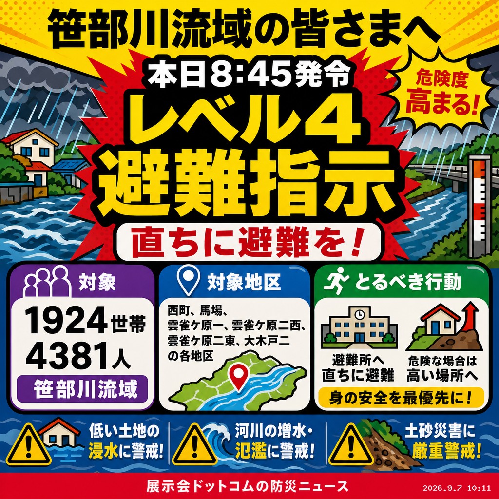 議員webニュース 南相馬市 笹部川流域に洪水避難指示