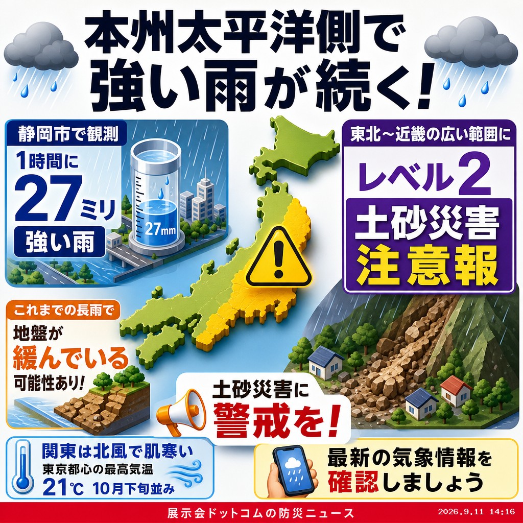 議員webニュース 静岡で強い雨観測、東北～近畿で土砂災害注意報